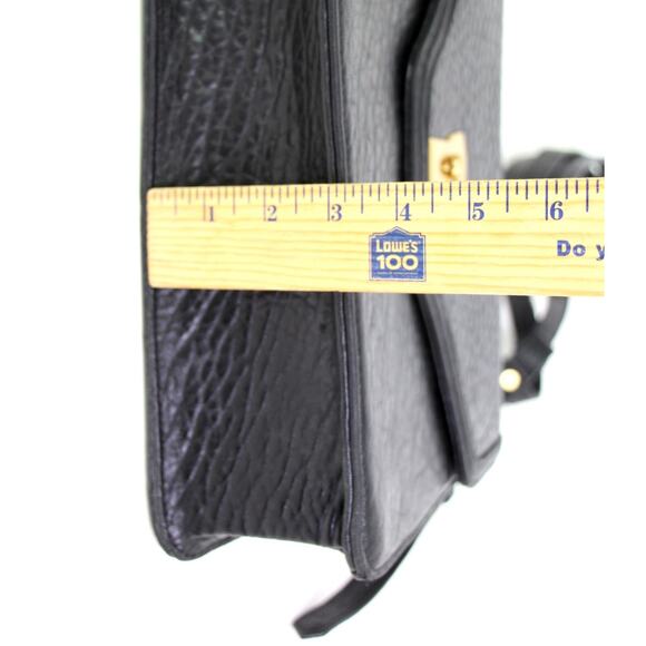 Me Char PEBBLED BLACK GENUINE LEATHER FLAP X-BODY SHOULDER BAG ORGANIZER PURSE - Picture 6 of 13